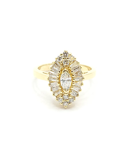 Www 14k white  GOLD Marquis shape DIAMOND ring (Copy)
