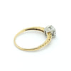 ANTIQUE ENGAGEMENT RING 14k WHITE & YELLOW GOLD SOLITAIRE DIAMOND RING