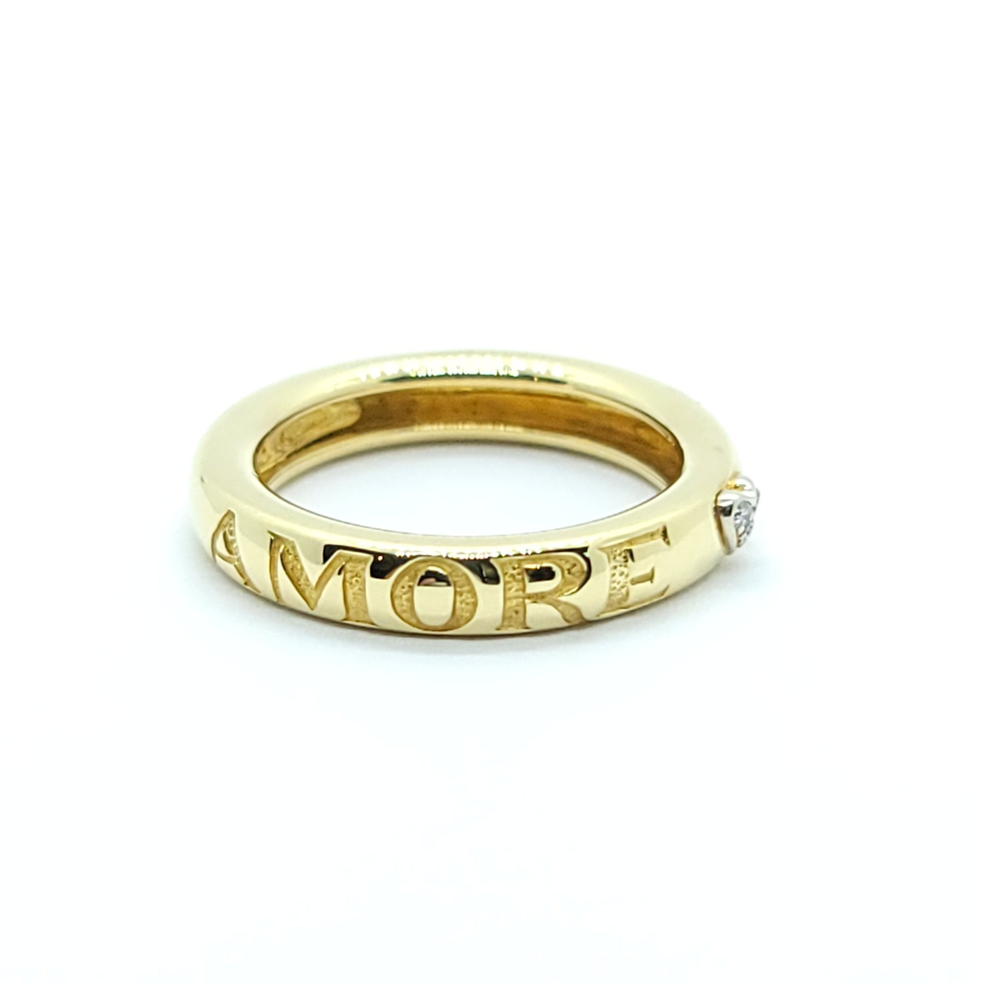 MODERN AMORE "LOVE" BAND 18k YELLOW  AND DIAMOND GOLD  RING