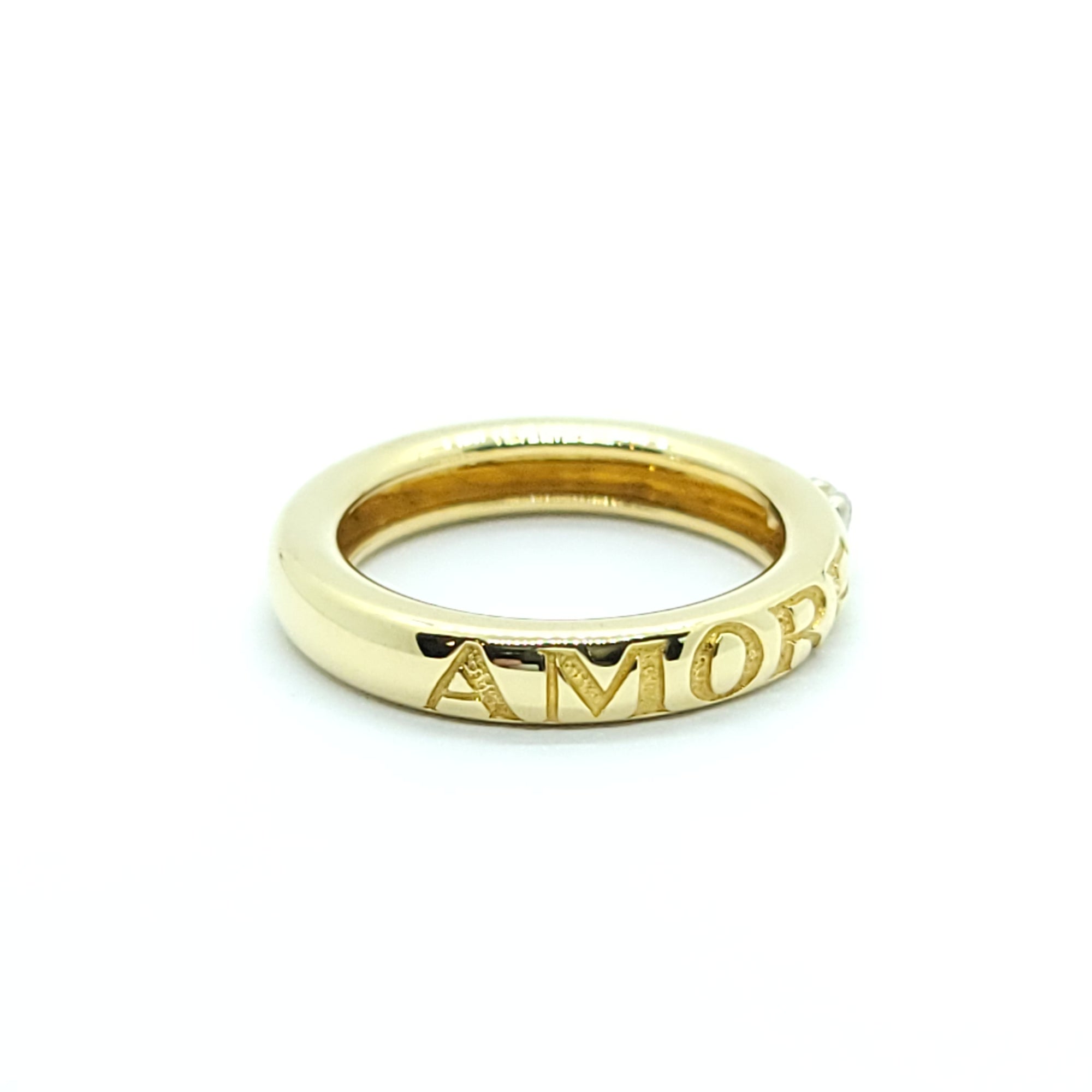 MODERN AMORE "LOVE" BAND 18k YELLOW  AND DIAMOND GOLD  RING
