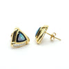 AUSTRALIAN OPAL AND DIAMONDS 14K YELLOW GOLD LADIES EARRINGS