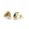 AUSTRALIAN OPAL AND DIAMONDS 14K YELLOW GOLD LADIES EARRINGS