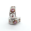 PINK SAPPHIRE  AND DIAMONDS LADIES EARRINGS 14K WHITE & PINK GOLD