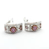 PINK SAPPHIRE  AND DIAMONDS LADIES EARRINGS 14K WHITE & PINK GOLD