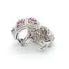 PINK SAPPHIRE  AND DIAMONDS LADIES EARRINGS 18K WHITE GOLD