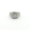 ANTIQUE DIAMOND CLUSTER MENS 14K WHITE  GOLD SOLID RING