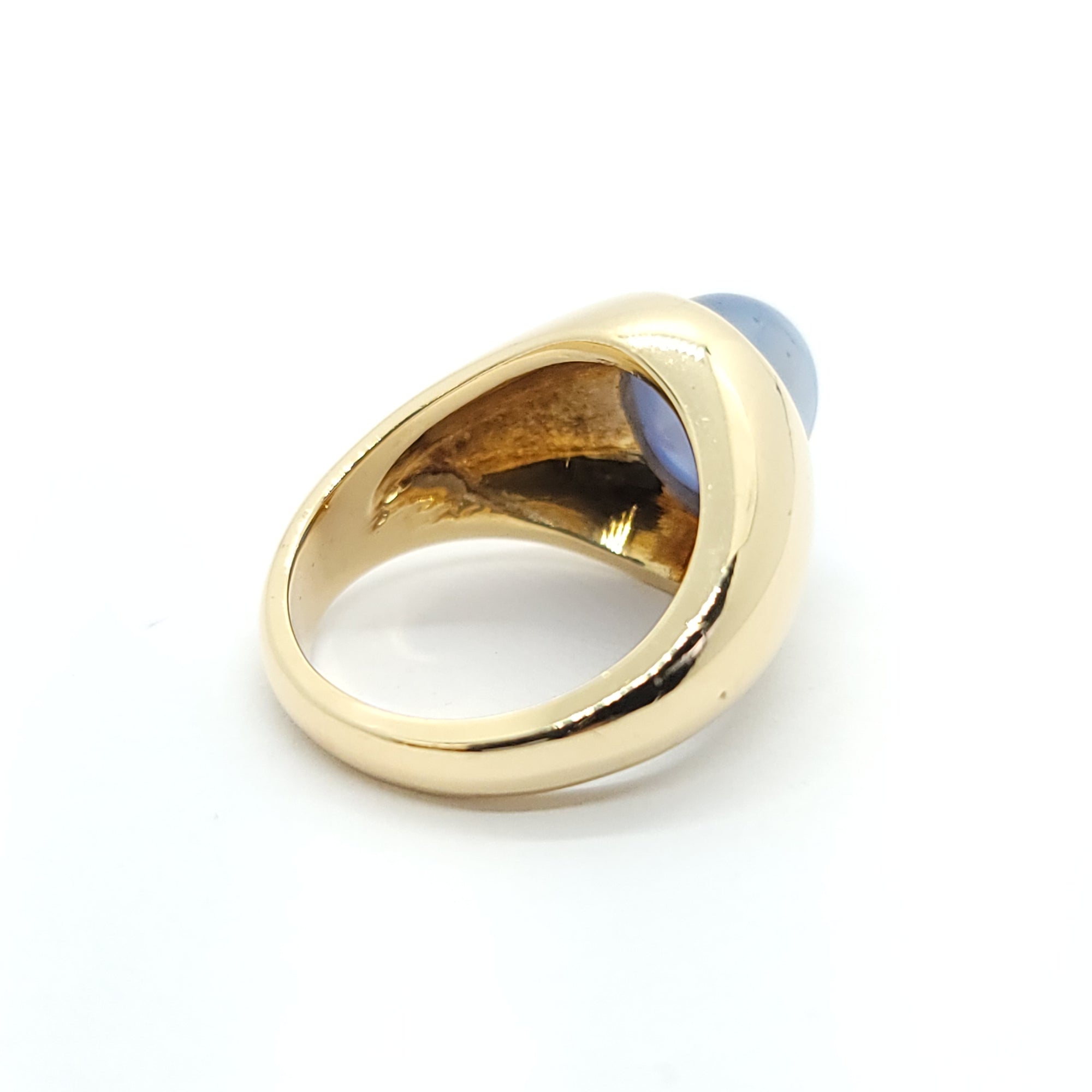 ANTIQUE MENS BLUE STAR SAPPHIRE RING 14K YELLOW GOLD SOLID 5.30CT ESTATE