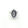 ANTIQUE SAPPHIRE COCKTAIL RING & DIAMOND SET IN 14k WHITE GOLD