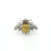 BUMBLE BEE RING 14k WHITE GOLD LADIES YELLOW COGNAC & WHITE DIAMONDS