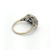 ART DECO FILIGREE RING W/ OLD EURO DIAMOND AND SAPPHIRE IN 18k GOLD ANTIQUE