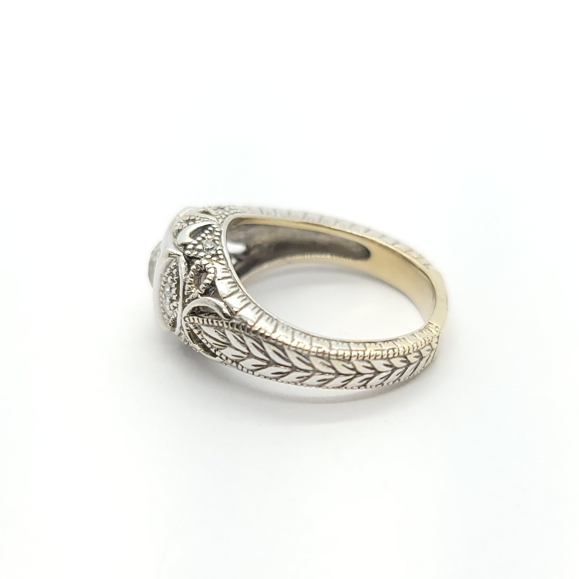 Antique white gold hot sale diamond rings