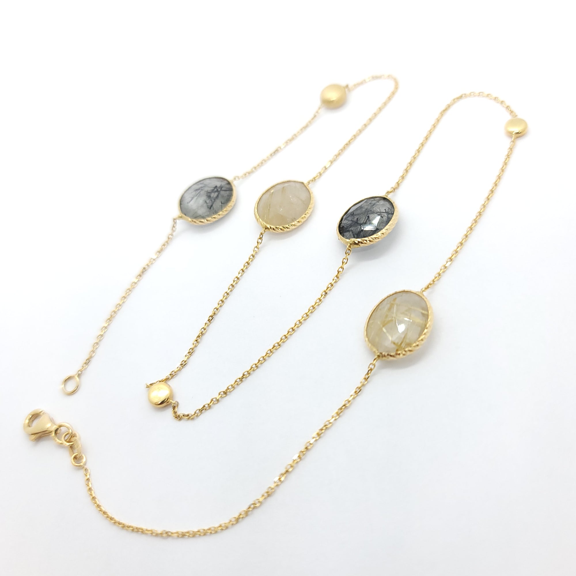 14K YELLOW GOLD BY THE YARD RUTILATED QUARTZ NECKLACE