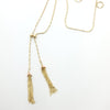 14K YELLOW AND ROSE GOLD TASSEL BEADED NECKLACE