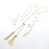 14K YELLOW AND ROSE GOLD TASSEL BEADED NECKLACE