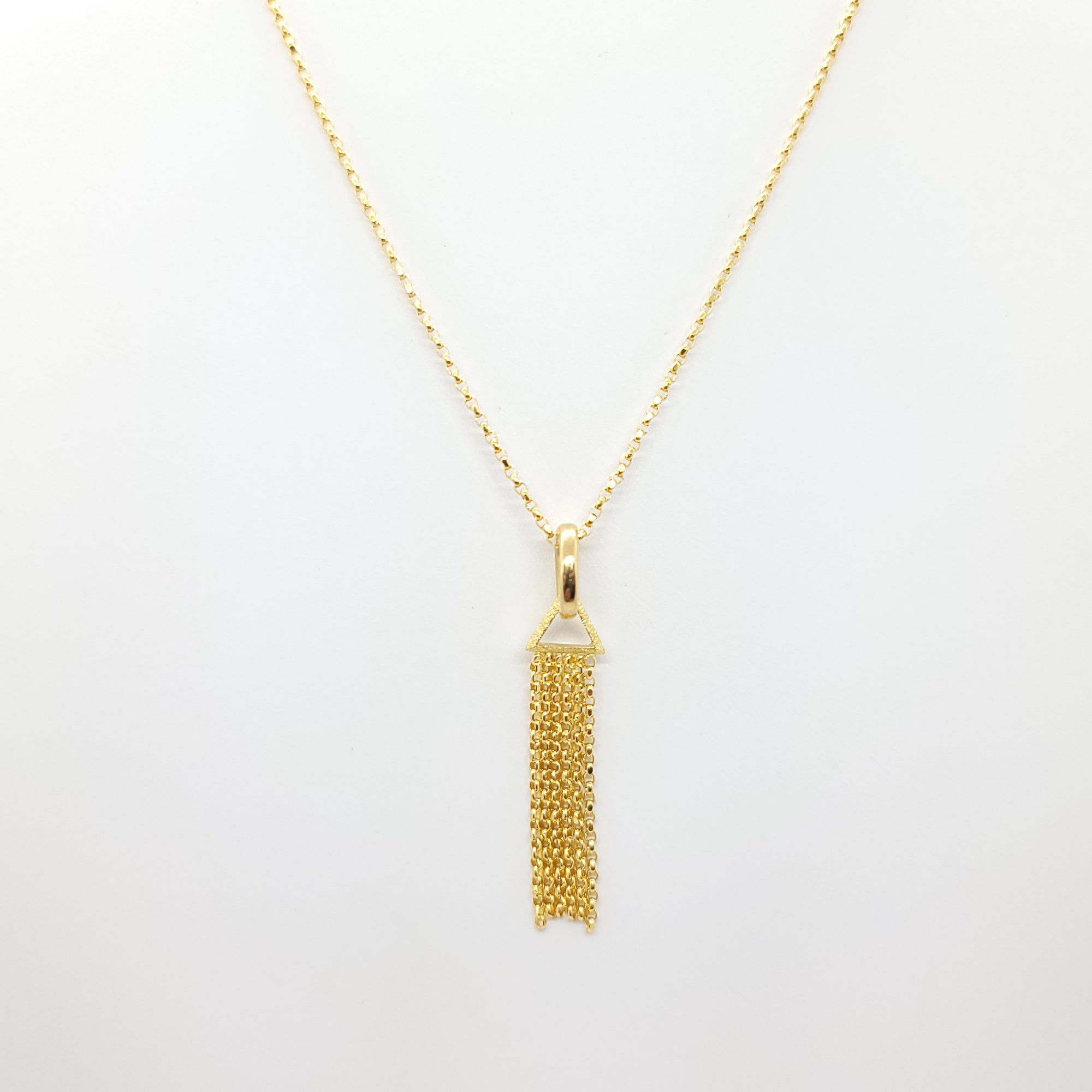CABLE CHAIN DROP LARIAT 14K YELLOW GOLD NECKLACE