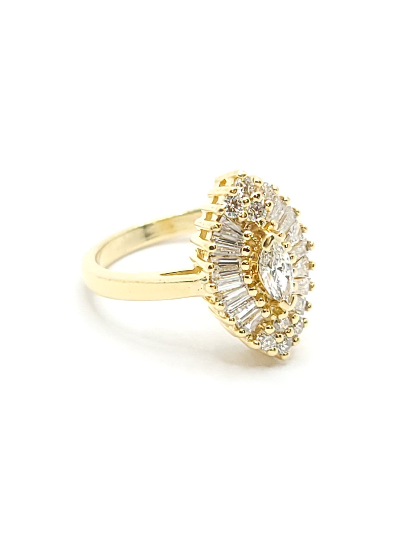 Www 14k white  GOLD Marquis shape DIAMOND ring (Copy)