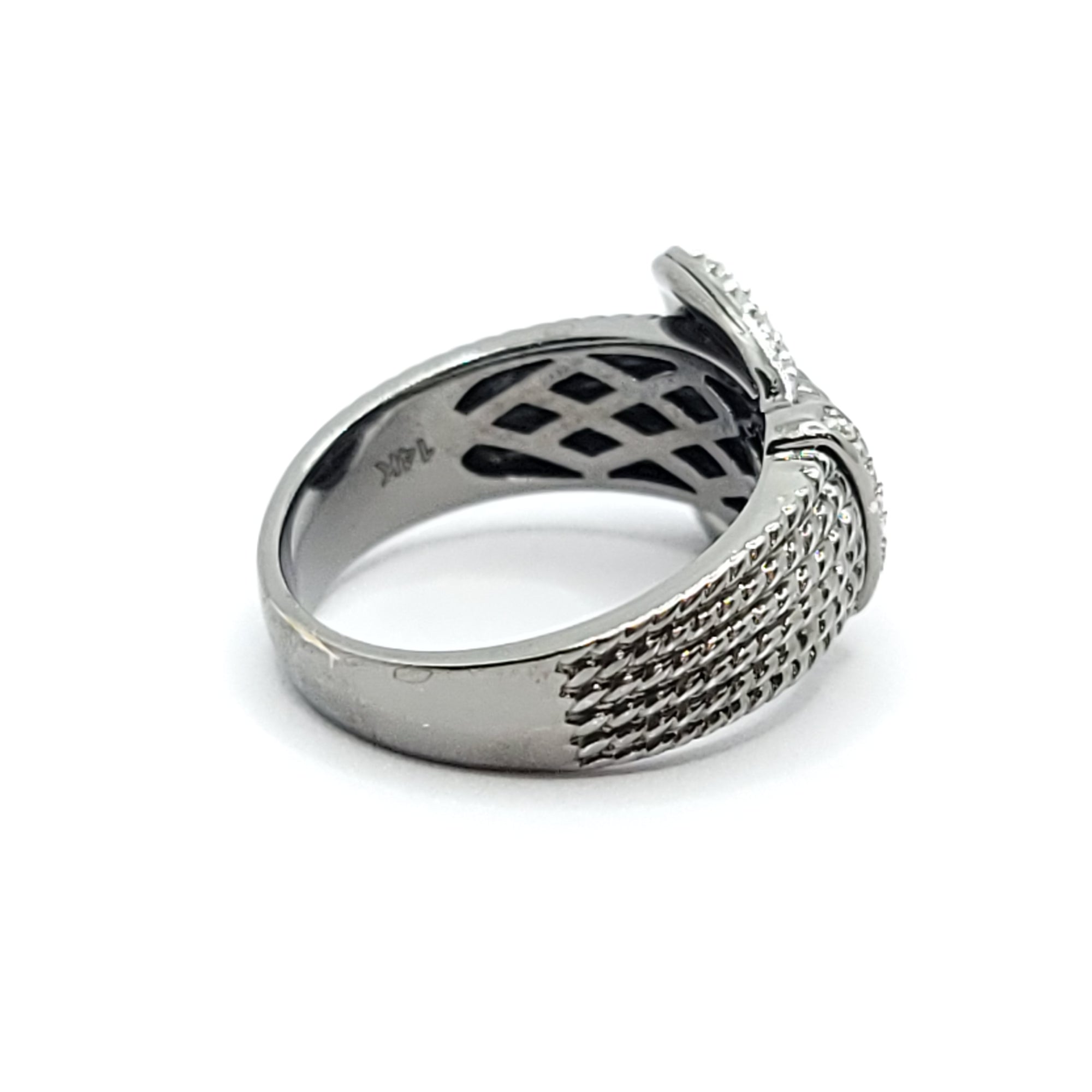 14k BLACK GOLD DIAMOND BELT BUCKLE RING