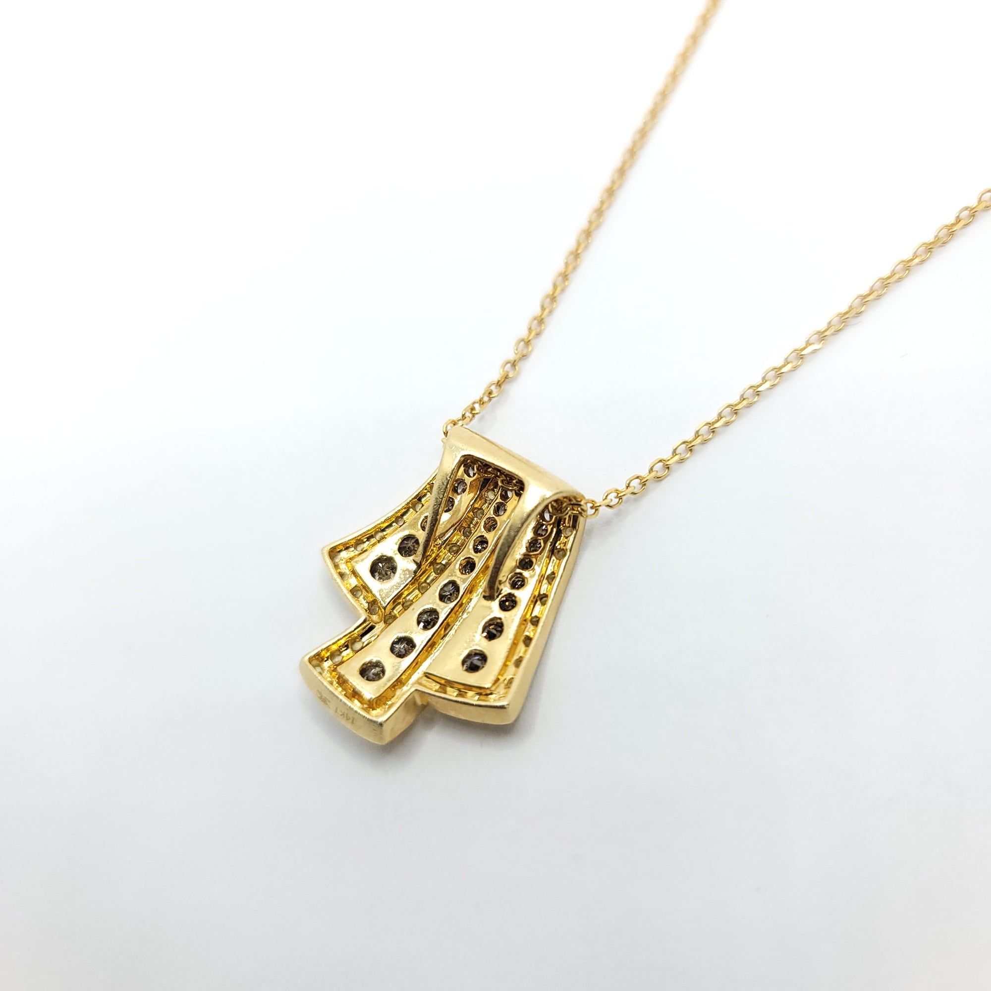 CHOCOLATE DIAMOND AND YELLOW SAPPHIRE 14K YELLOW GOLD PENDANT