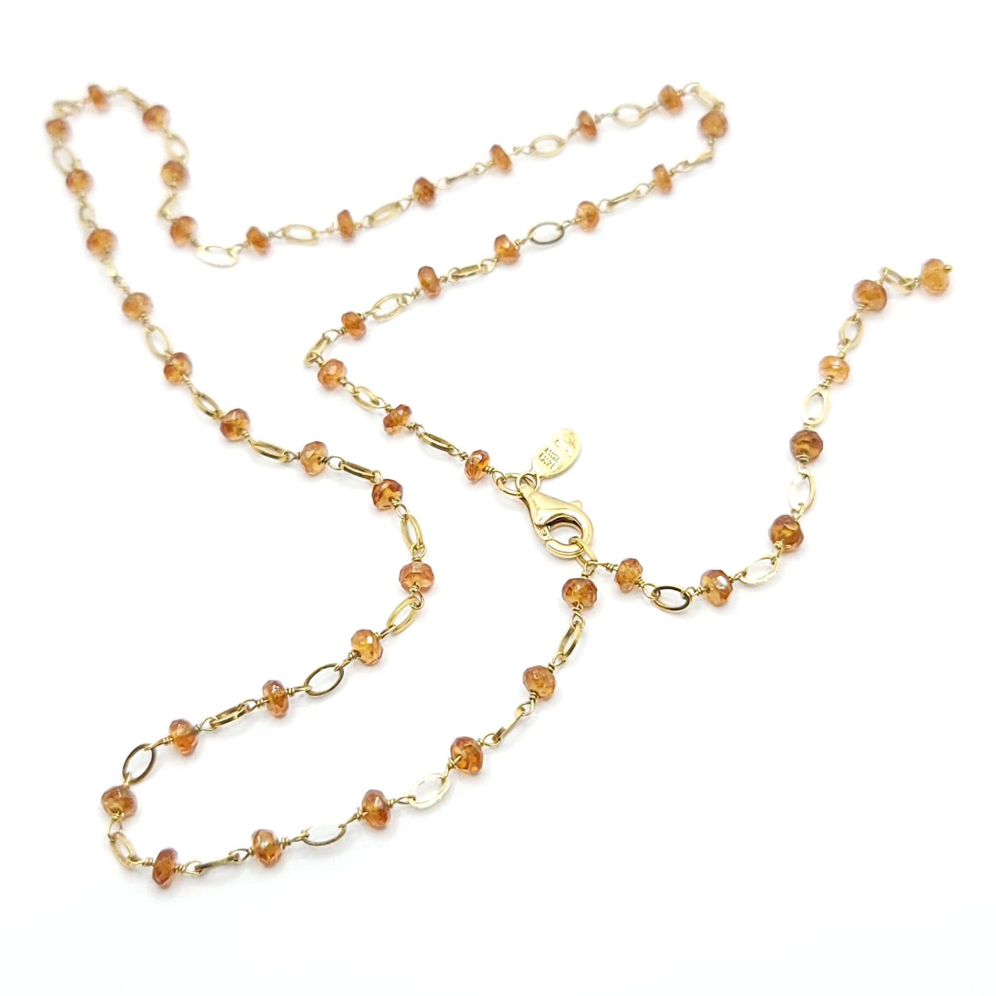 aaa citrine 14K YELLOW GOLD by the yard