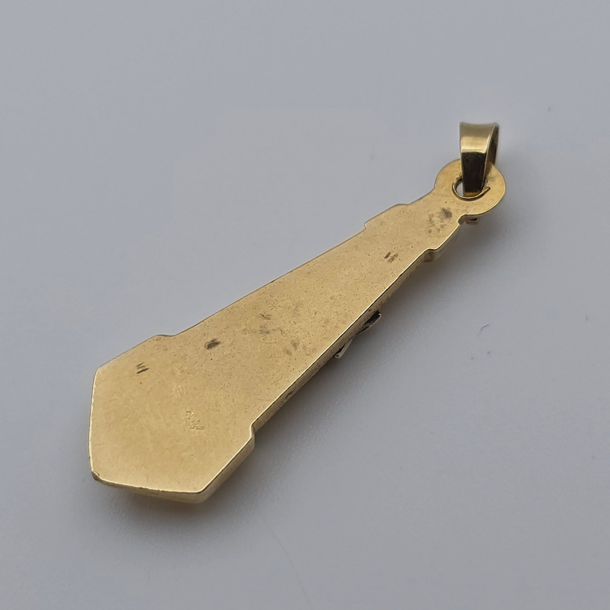 ANTIQUE 14K YELLOW GOLD JEWISH MEZUZAH