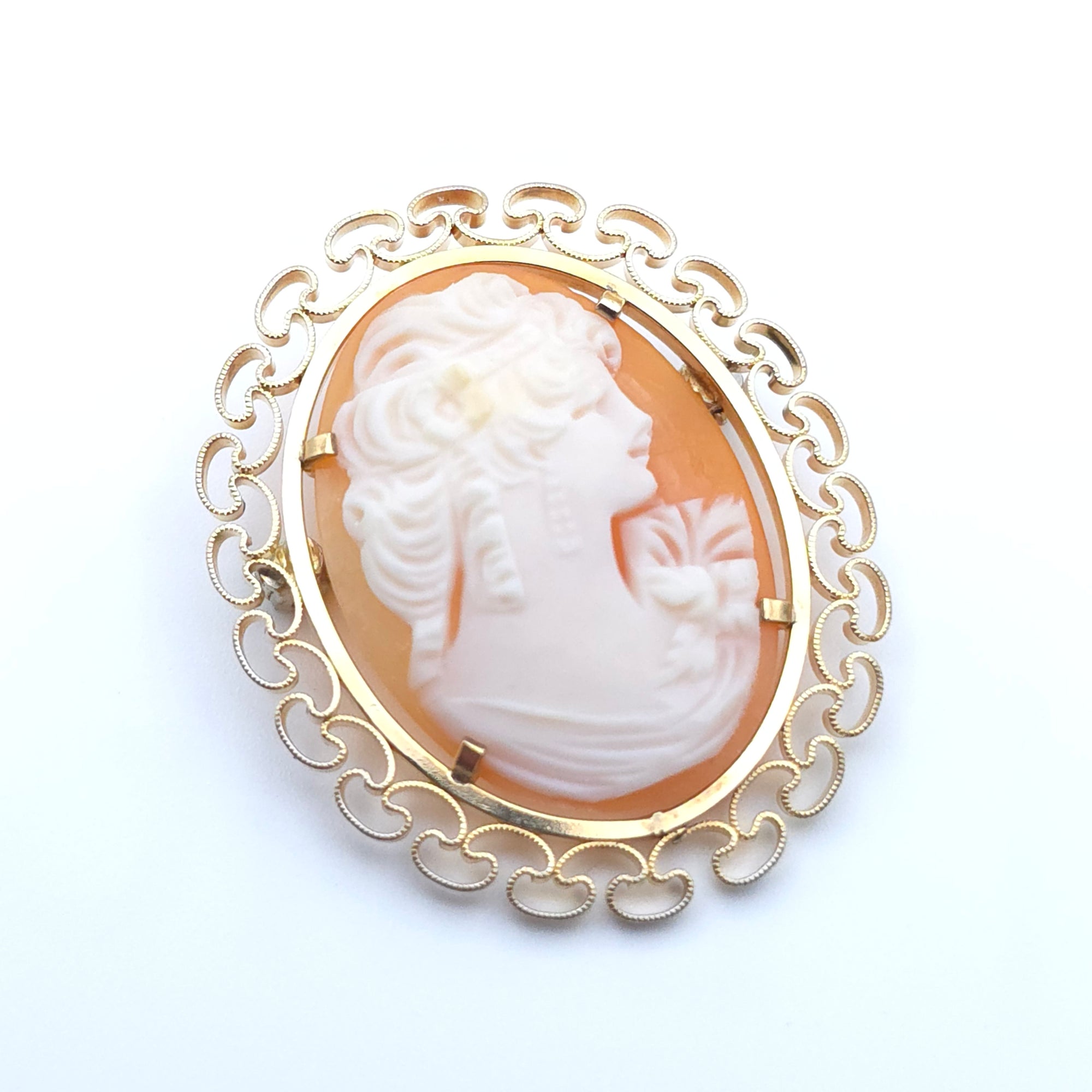 ANTIQUE 14K YELLOW GOLD LADYS PIN BROOCH