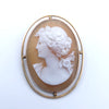 ANTIQUE CAMEO 14K YELLOW GOLD LADYS PIN BROOCH