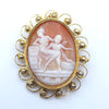 ANTIQUE CAMEO 14K YELLOW GOLD LADYS PIN BROOCH PENDENT