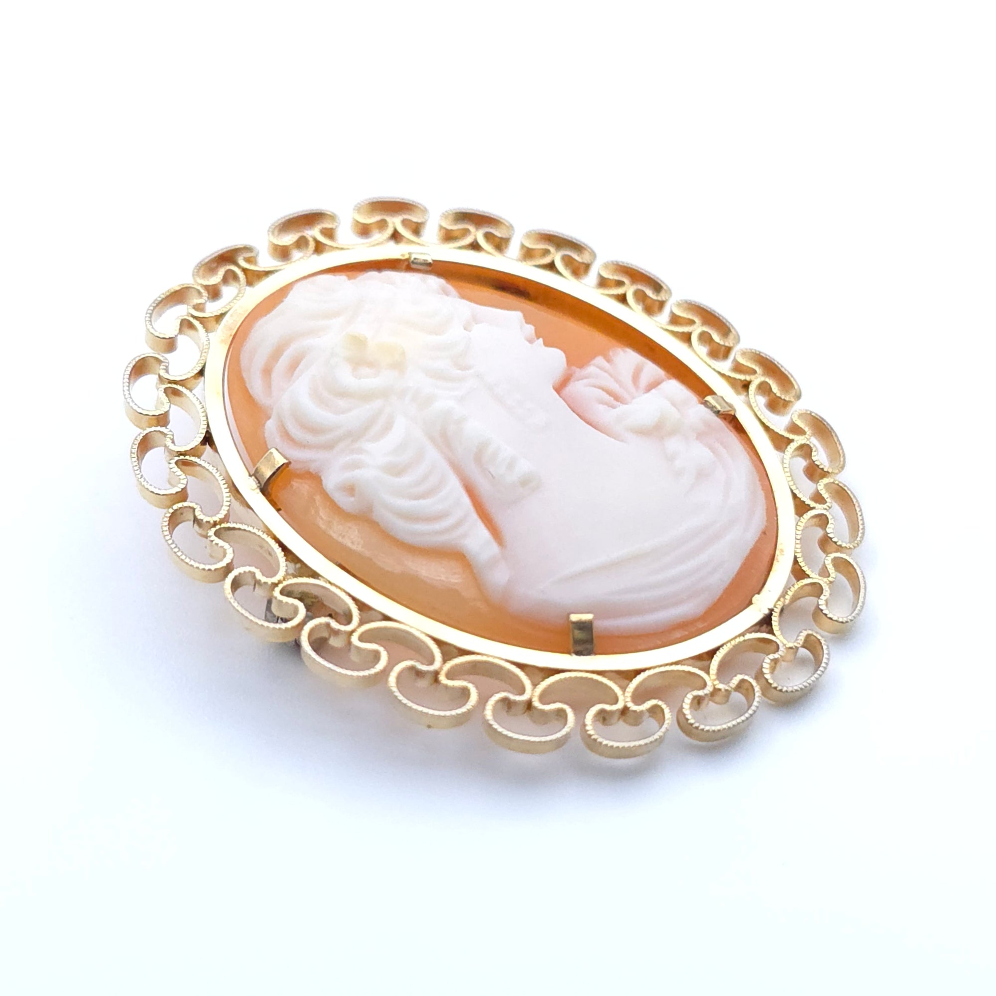 ANTIQUE 14K YELLOW GOLD LADYS PIN BROOCH