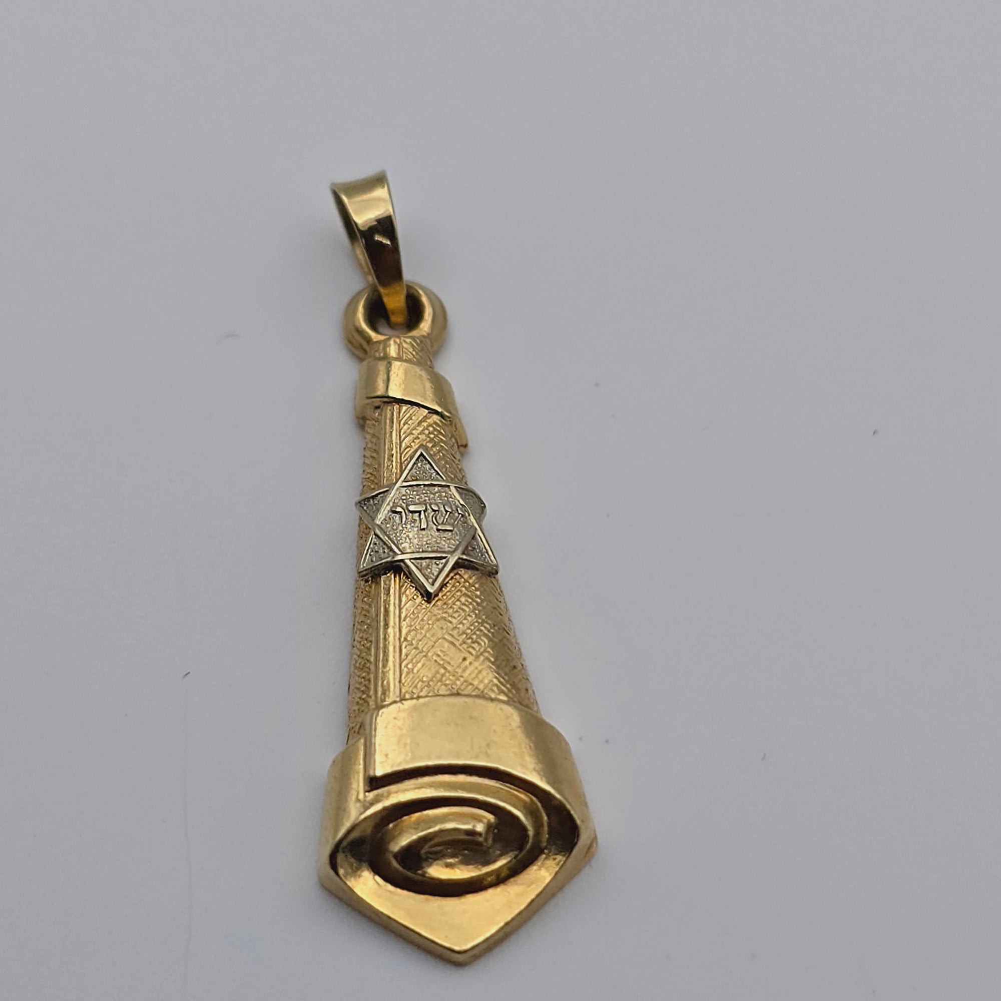 ANTIQUE 14K YELLOW GOLD JEWISH MEZUZAH