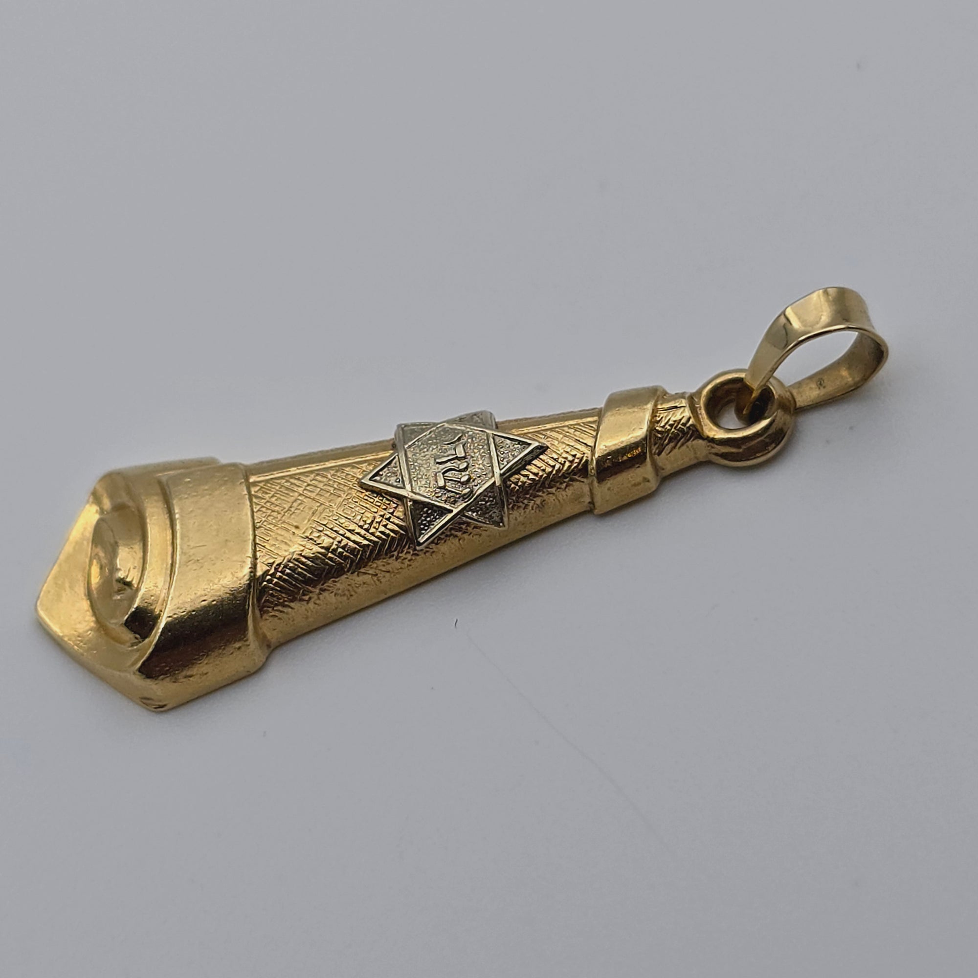 ANTIQUE 14K YELLOW GOLD JEWISH MEZUZAH