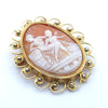 ANTIQUE CAMEO 14K YELLOW GOLD LADYS PIN BROOCH PENDENT