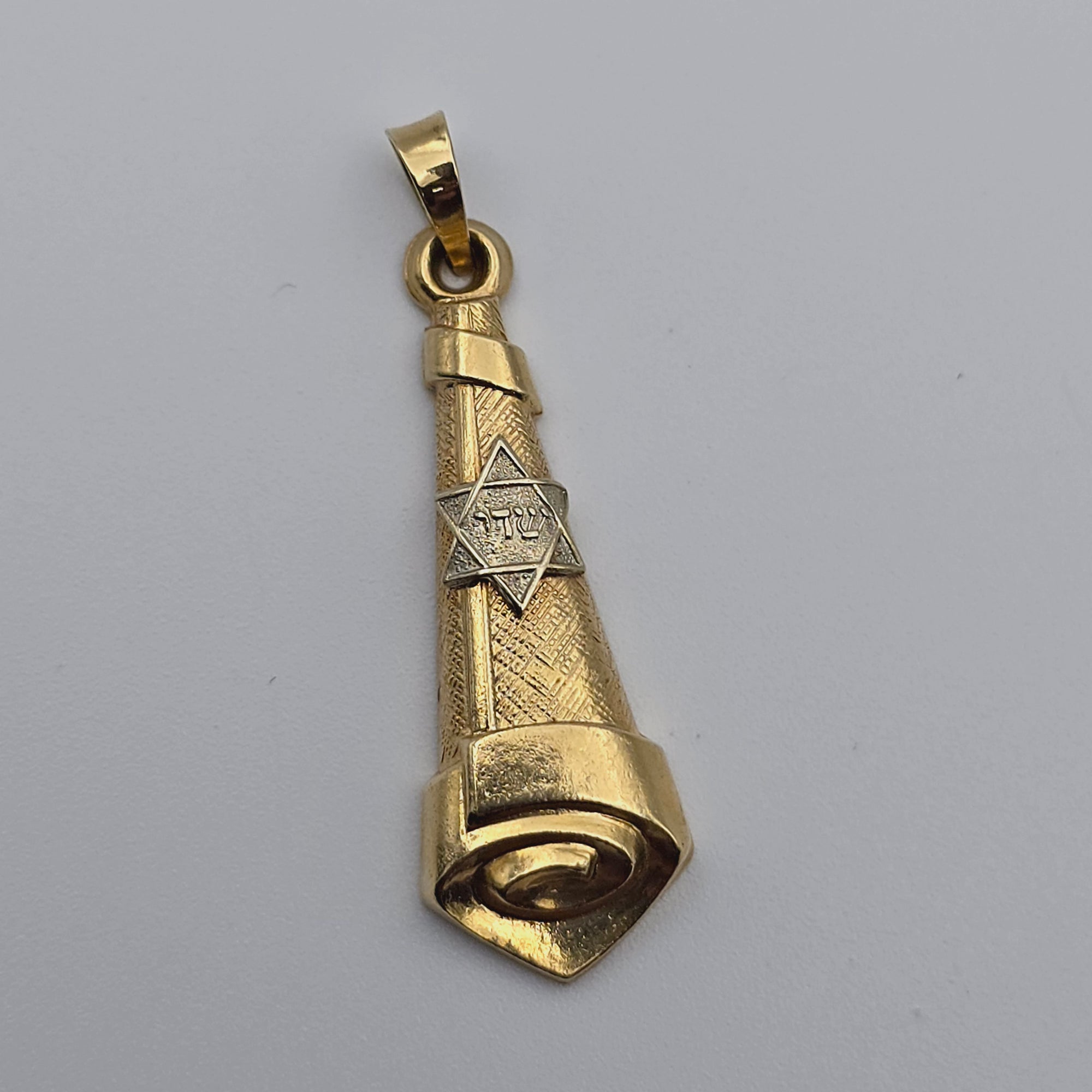 ANTIQUE 14K YELLOW GOLD JEWISH MEZUZAH