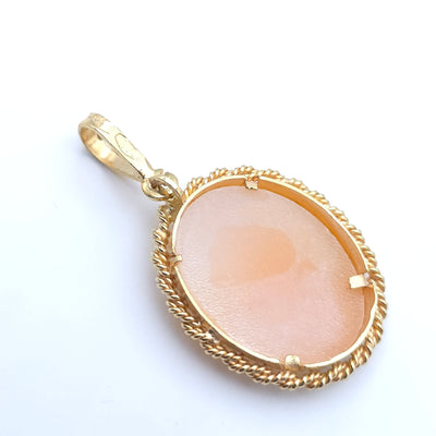 ANTIQUE CAMEO 14K YELLOW GOLD LADYS  PENDENT