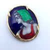 ANTIQUE 14K YELLOW GOLD LADYS PIN BROOCH HAND PAINTED PORTRAIT ON PORCELAIN FRANCE