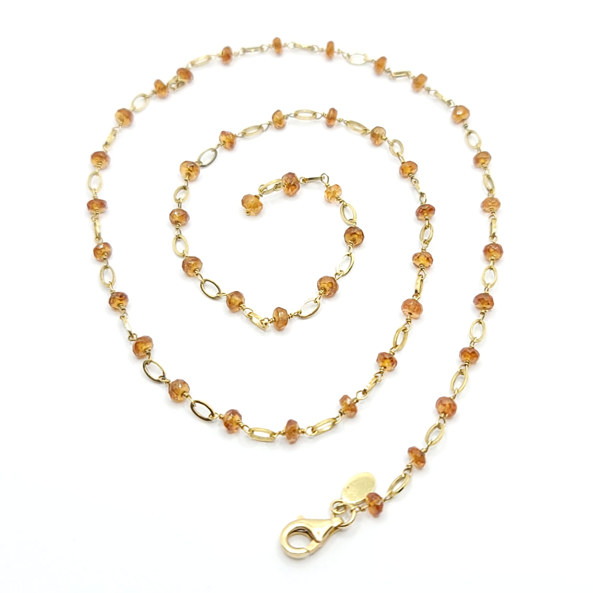 aaa citrine 14K YELLOW GOLD by the yard
