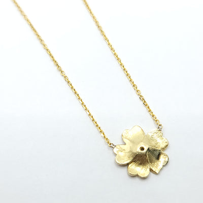 DIAMOND FLOWER PENDANT NECKLACE 14K YELLOW GOLD AND 14K YELLOW GOLD CHAIN