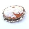 ANTIQUE ART DECO CAMEO 14K WHITE GOLD LADYS  PIN BROOCH PENDENT