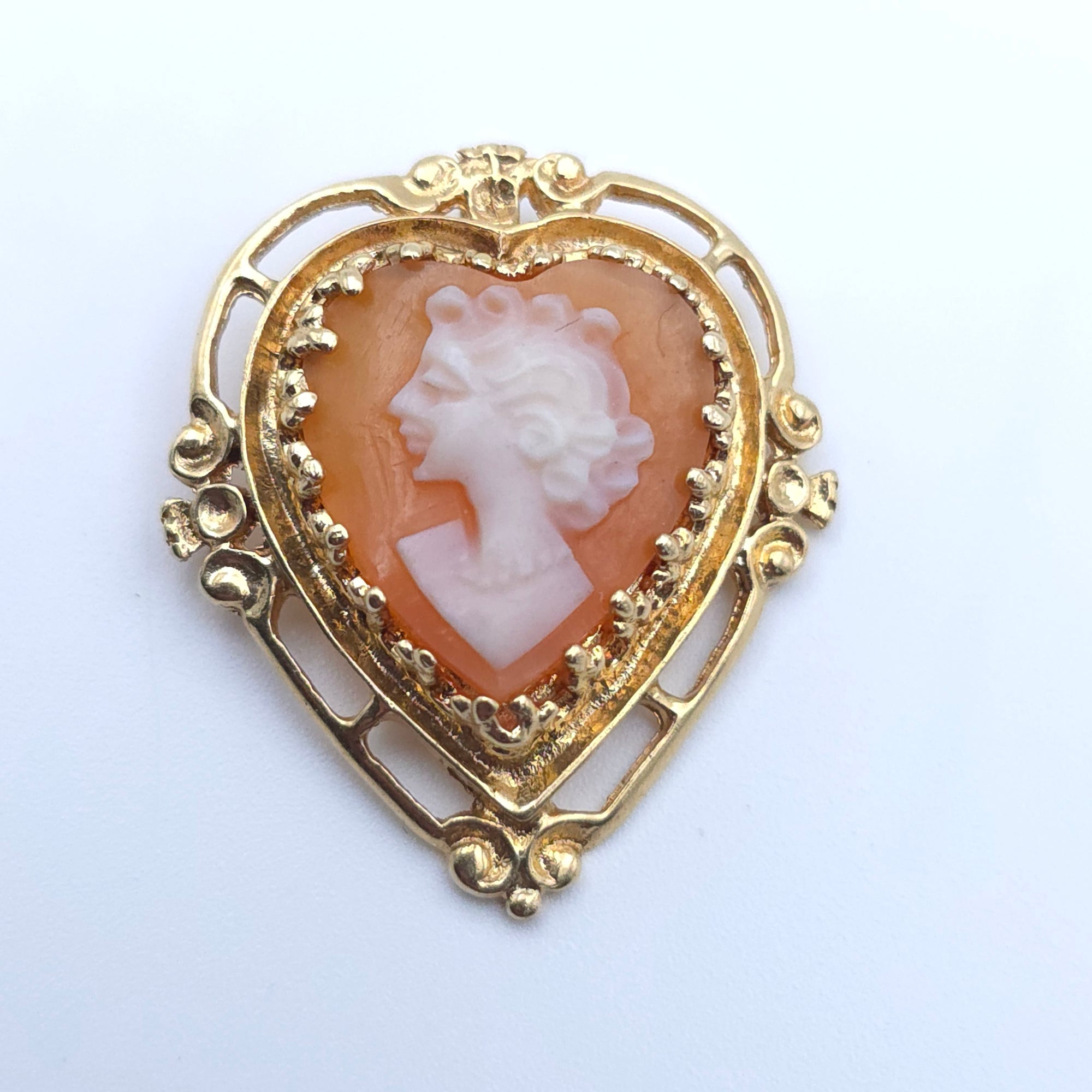 ANTIQUE CAMEO 14K YELLOW GOLD LADYS  PENDENT