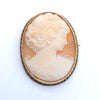 ANTIQUE CAMEO 14K YELLOW GOLD LADYS  PIN BROOCH PENDENT