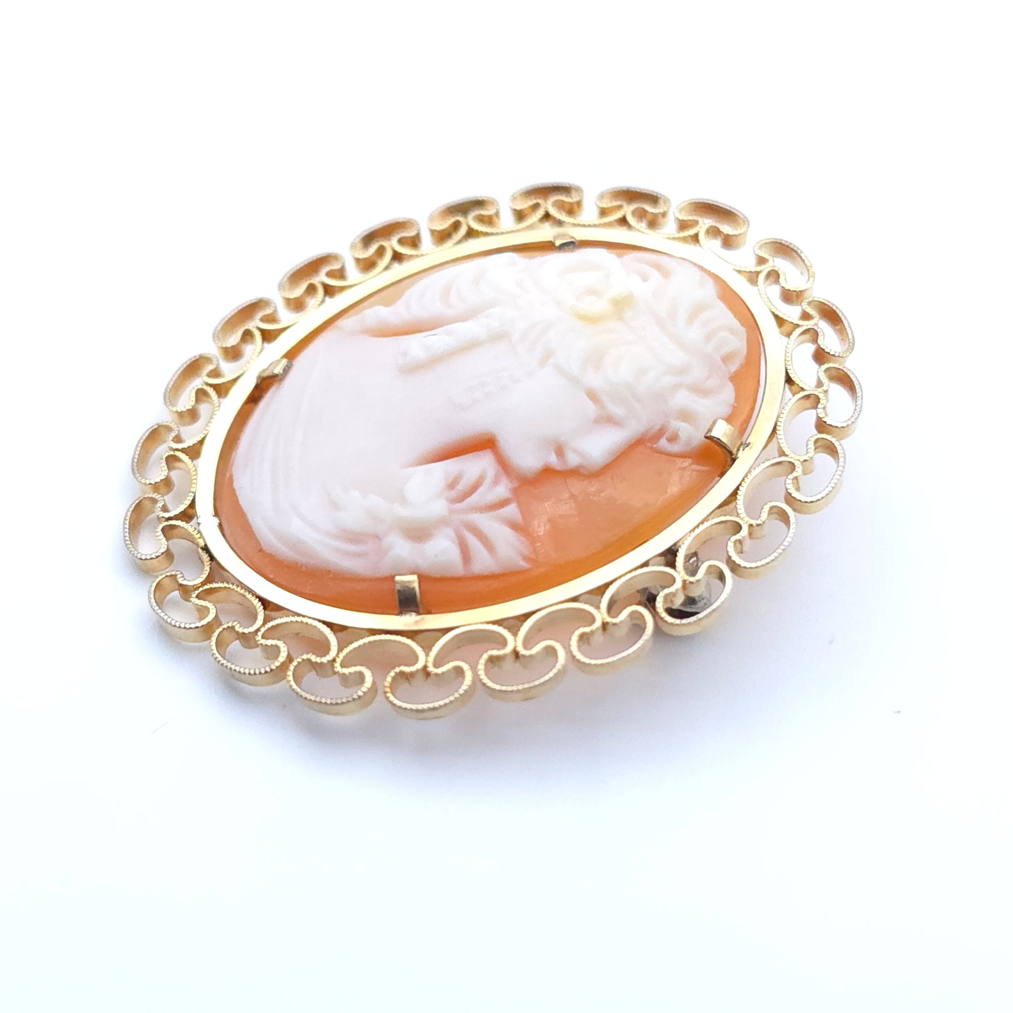 ANTIQUE 14K YELLOW GOLD LADYS PIN BROOCH