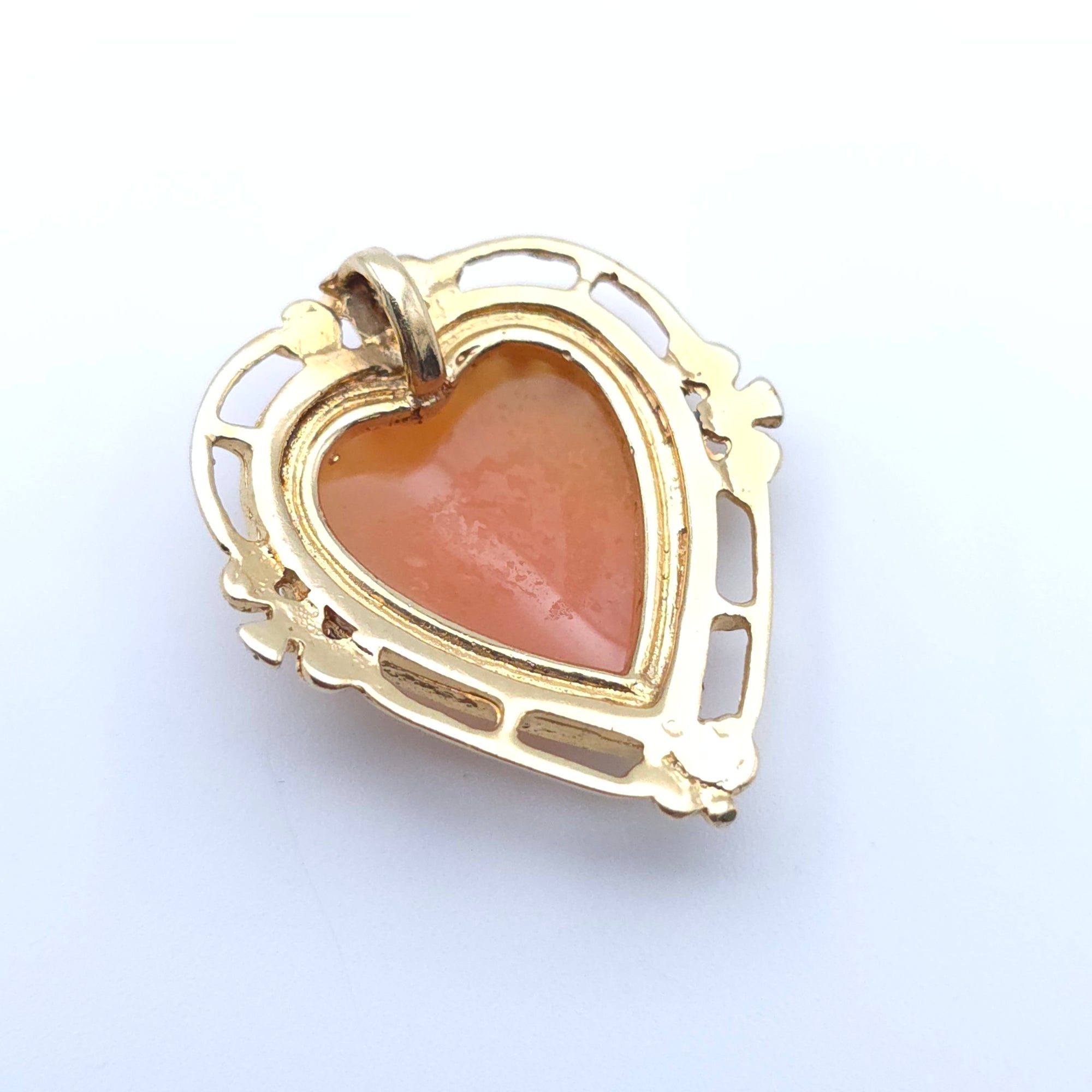 ANTIQUE CAMEO 14K YELLOW GOLD LADYS  PENDENT