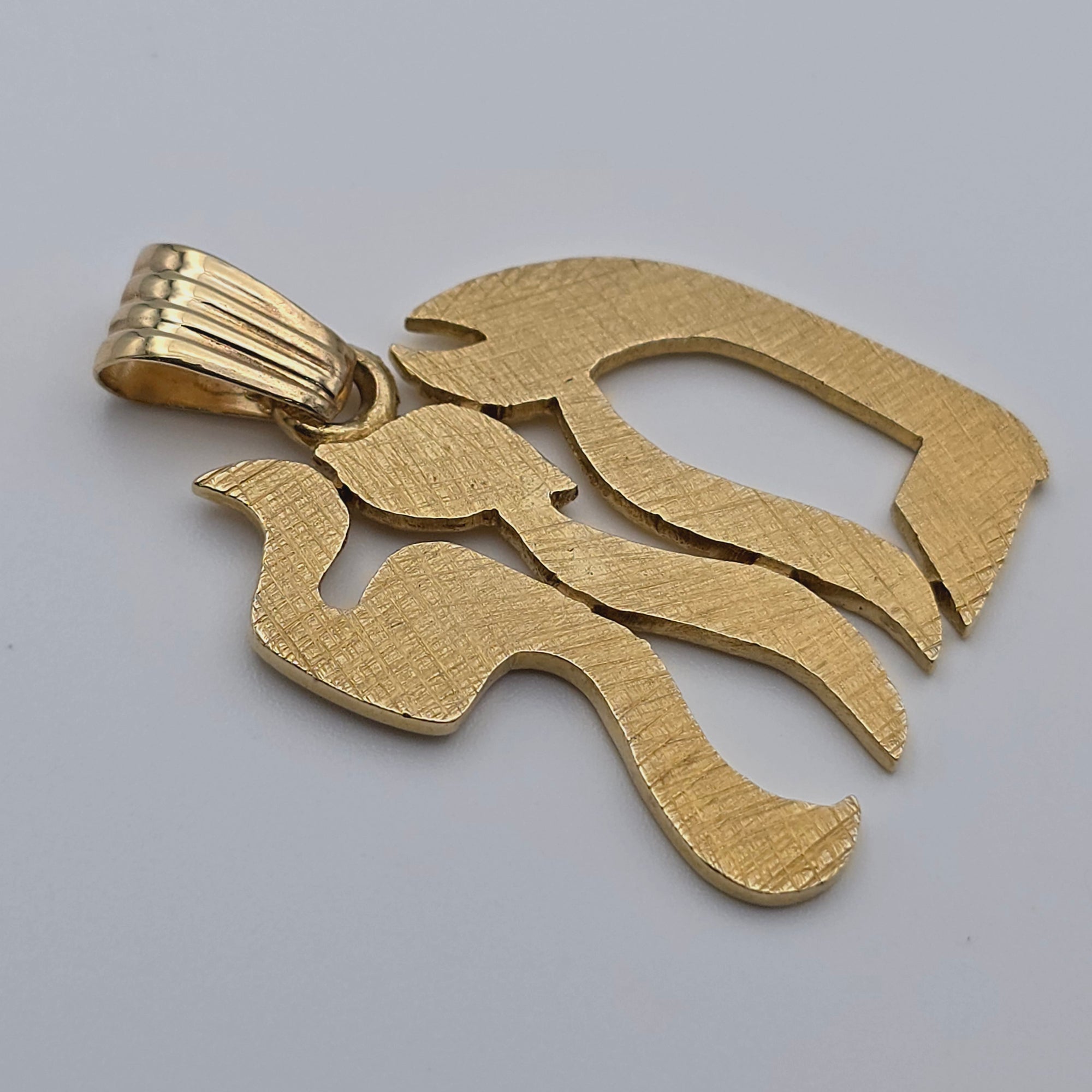 ANTIQUE 14K YELLOW GOLD JEWISH MAZAL CHARM PENDANT