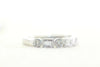 ANTIQUE WHITE GOLD BAGUETTE AND ROUND SET DIAMOND WEDDING BAND RING 14k