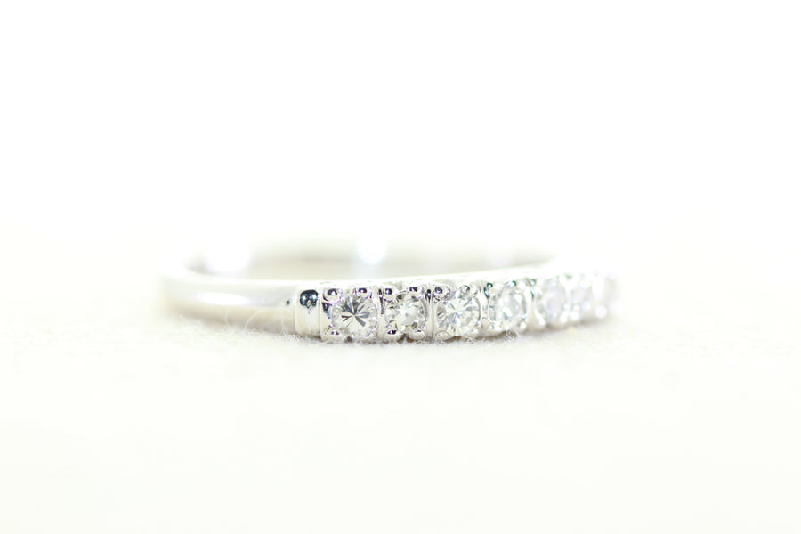 ANTIQUE 14K WHITE GOLD 0.35 CT DIAMOND WEDDING BAND RING ANNIVERSARY 14KARAT GOLD