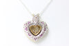 HEART SHAPE HAPPY DIAMONDS LADIES PENDANT AND CHAIN 14k WHITE GOLD