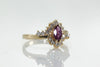 14K YELLOW GOLD NATURAL MARQUISE SHAPE RUBY & DIAMOND RING