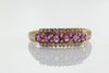 ANTIQUE 14K YELLOW GOLD NATURAL RUBY & DIAMOND RING BAND