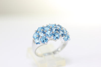 aaa WIDE BAND NATURAL BLUE TOPAZ 14K WHITE GOLD RING