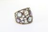 14K BROWN GOLD LADIES MULTI COLOR GEM & DIAMOND RING