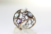 14K BROWN GOLD LADIES MULTI COLOR GEM & DIAMOND RING